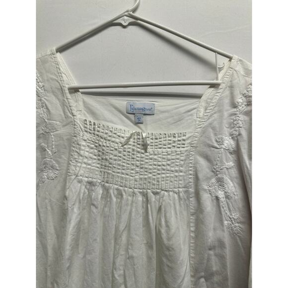 Lot of 2 Women Nightgowns Pajamagrams 2X Red White Cottage Cozy Cotton - Picture 4 of 8